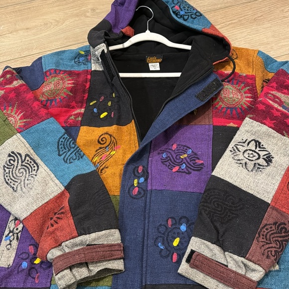 Handmade Patchwork  Hood Jacket size xl - Picture 3 of 6